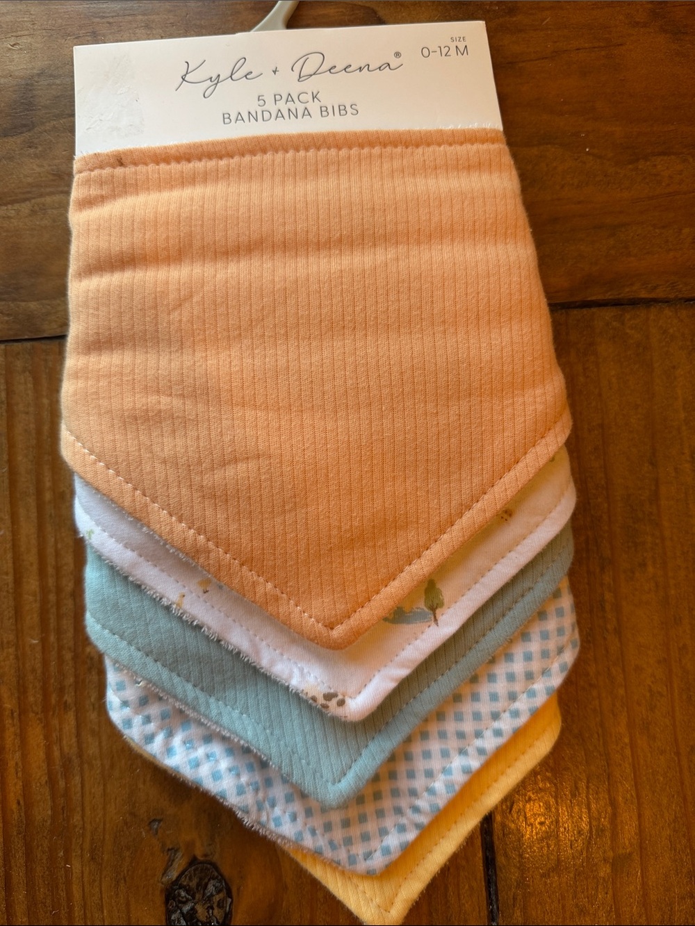 Kyle + Deena Peach & Pastel 5-Pack Baby Bandana Bibs